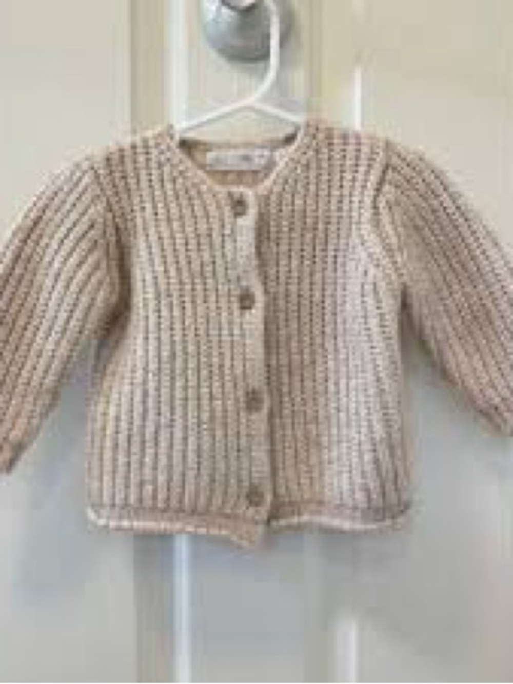 ZARA Baby Beige Chunky Knit Cardigan 9-12M